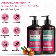 Arganicare Keratin Duo after-use shows silky, manageable strands.