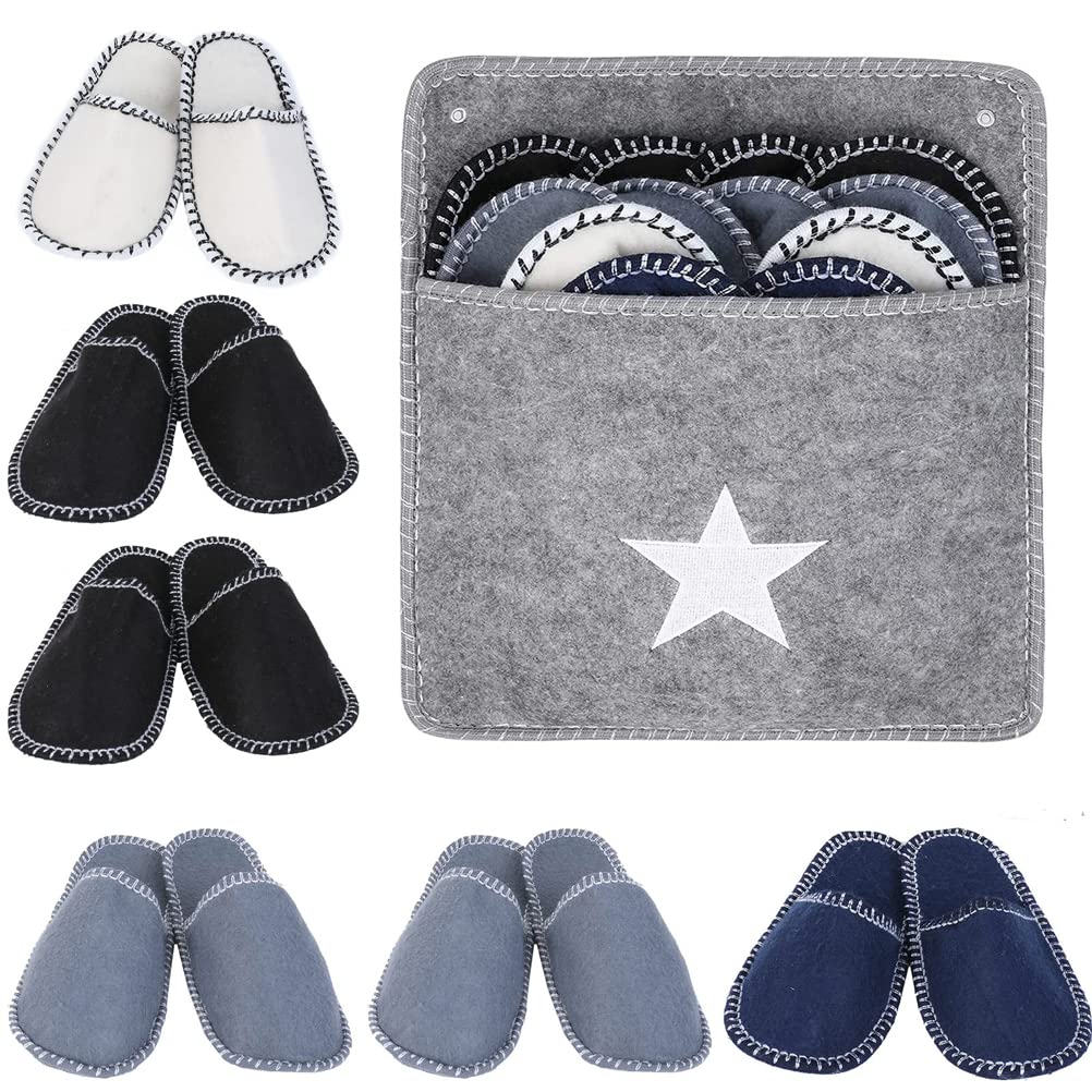 ariarly fleece felt guest slippers pack front view for hotel rooms.