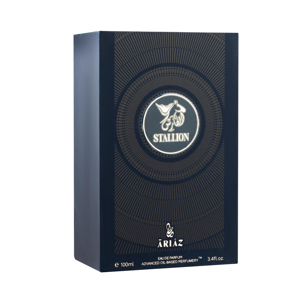 ARIAZ Stallion packaging box signals premium summer fragrance