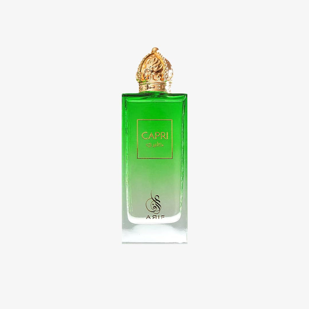 ARIF Capri top notes lychee and jasmine in a bright, inviting image.