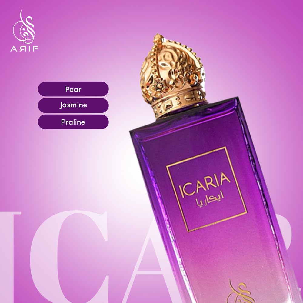 ARIF Icaria fragrance swirl conveying vibrant freshness.