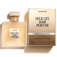 ARIOS Hair Perfume bottle close-up with natural fragrance.