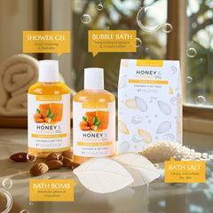 ArioseMonde Bubble Bath honey almond, soft foam for a relaxing soak.