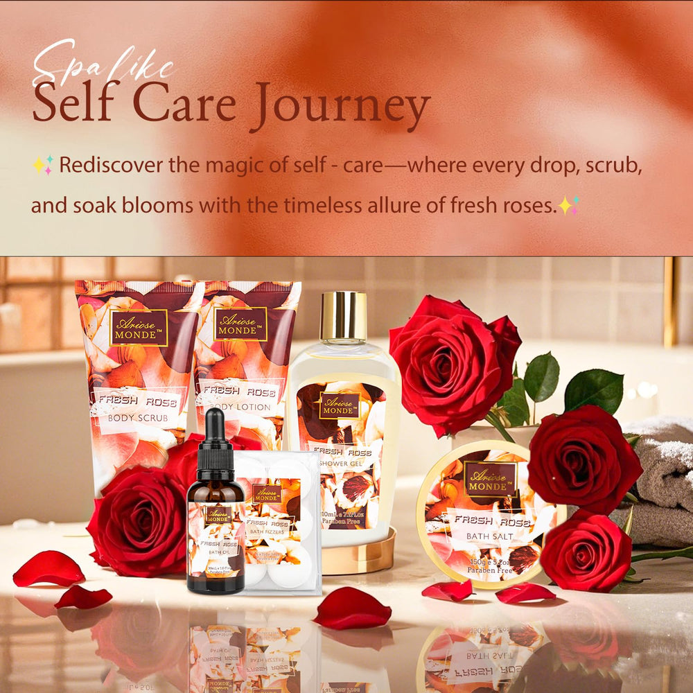 ArioseMonde Fresh Rose Spa Gift Set bath oil for nourishing soak.