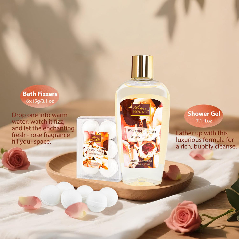 ArioseMonde Fresh Rose Spa Gift Set bath salt for relaxing soak.