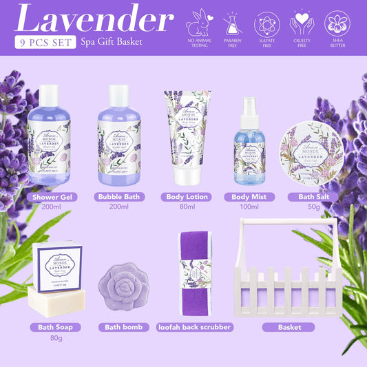 ArioseMonde lavender gift set with shower gel for refreshing cleansing routine.
