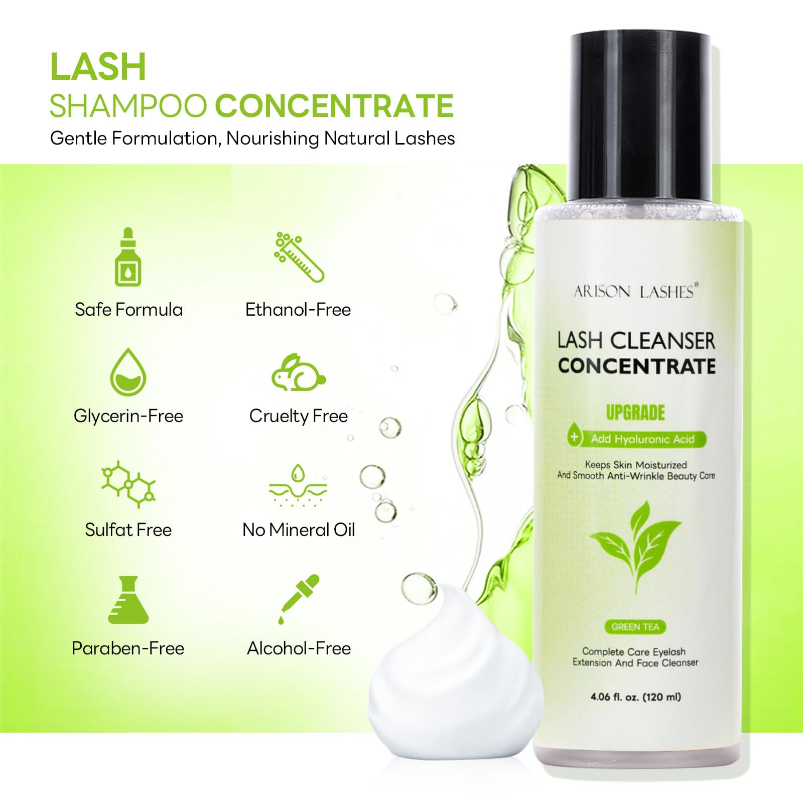 ARISON LASHES Concentrate bottle with dilution setup for easy prep