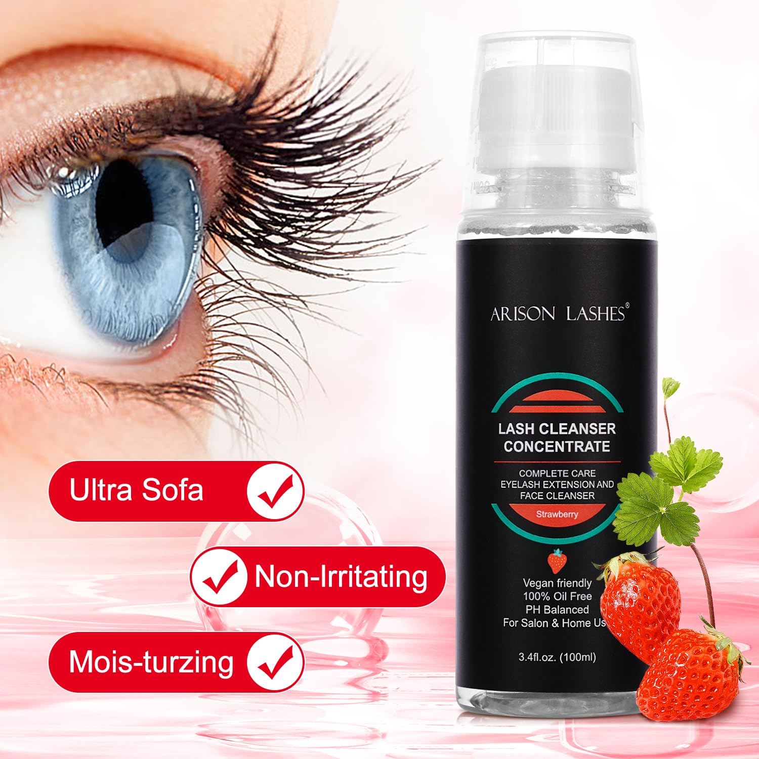 ARISON LASHES DIY concentrate kit illustrating the 20-bottle plan for home care.