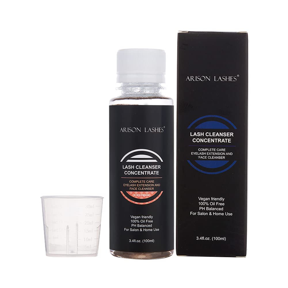 ARISON LASHES eyelash cleanser concentrate bottle for easy DIY lash shampoo.