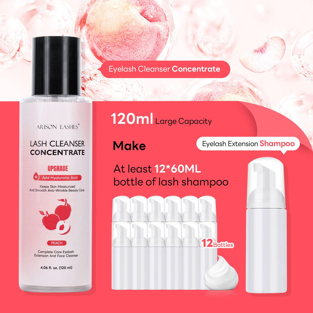 ARISON LASHES Eyelash Cleanser Concentrate being diluted with water for cleansing