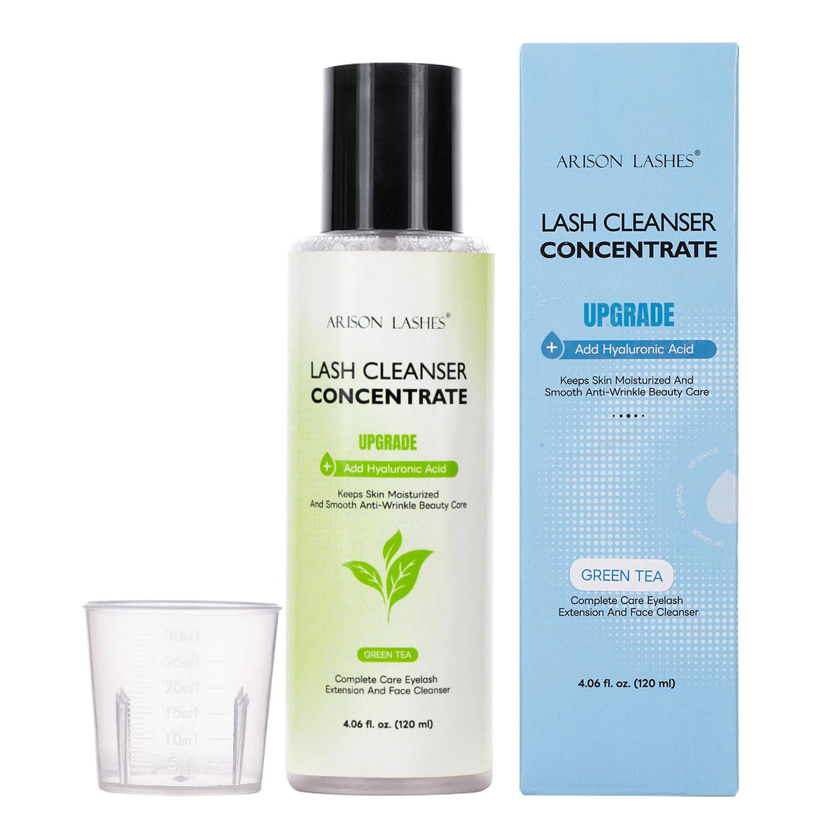 ARISON LASHES Eyelash Cleanser Concentrate packaging for daily use and ease of diluting