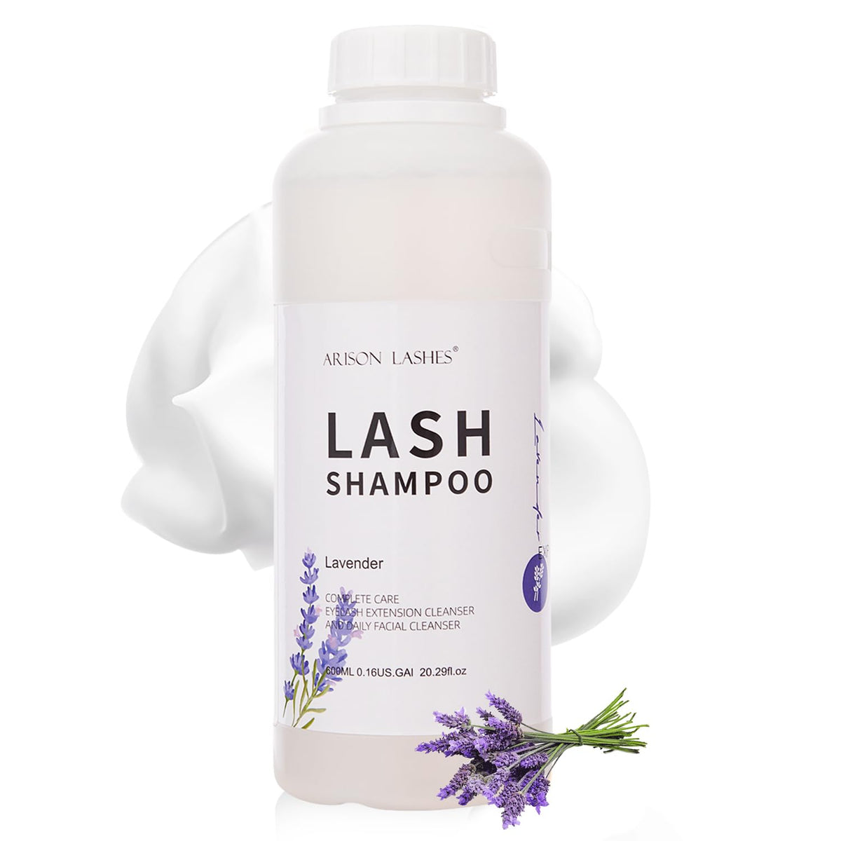 ARISON LASHES eyelash-extension shampoo bottle with gentle, paraben-free formula for extensions.