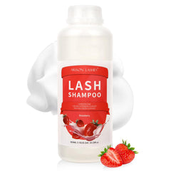 ARISON LASHES eyelash shampoo bottle close-up showing a safe, oil-free formula.