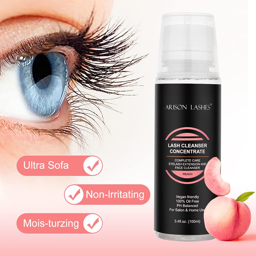 Foaming ARISON LASHES lash shampoo cleaning lash line and debris