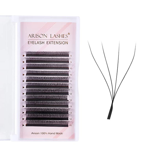 ARISON LASHES front packaging showing 4D W premade fans and benefits
