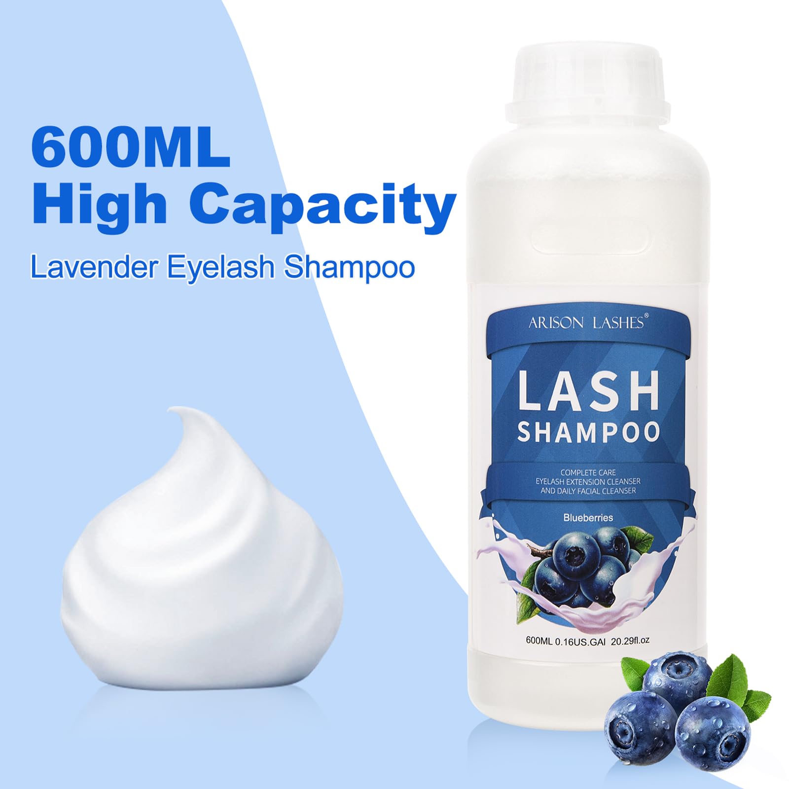 ARISON LASHES lash shampoo foam texture showing durable, easy-to-control cleansing.