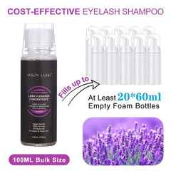 Dispensed shampoo on fingertip showing oil-free cleansing action.