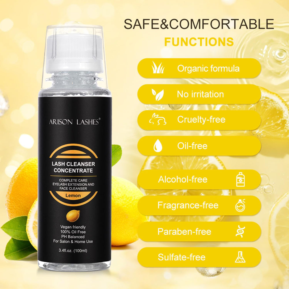 ARISON LASHES natural foaming cleanser for lash extensions with soft lather.