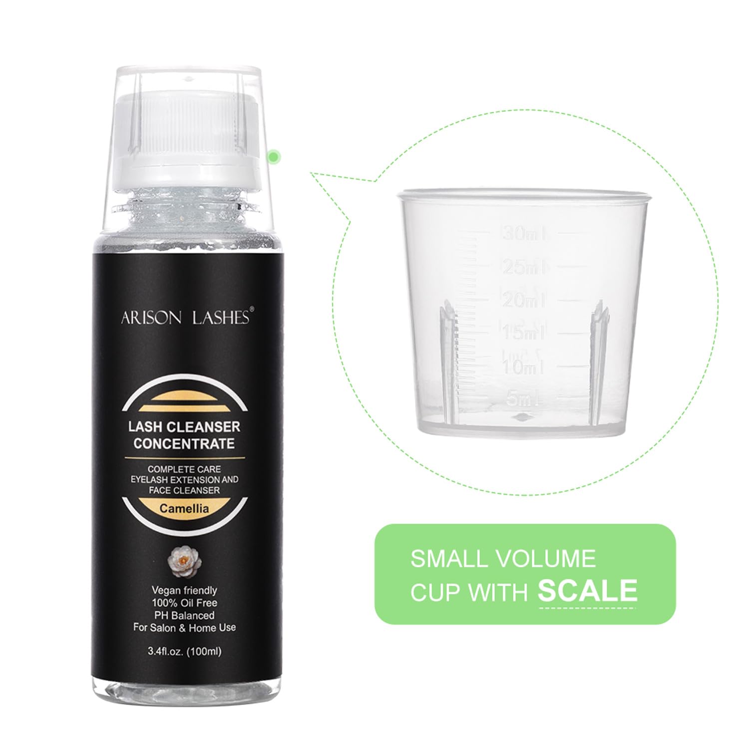 ARISON LASHES natural foaming cleanser lather on lashes for refreshed extensions.