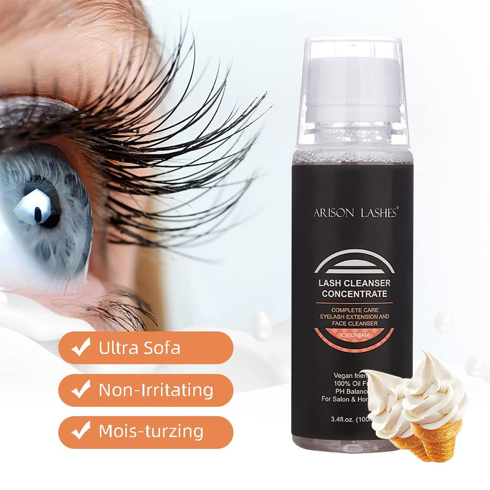 ARISON LASHES oil-free formula closeup for safe daily use.