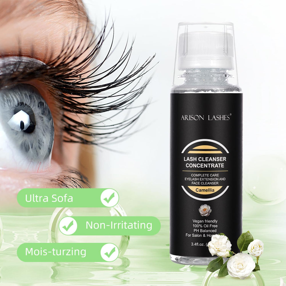 ARISON LASHES packaging box and bottle ready for routine use.