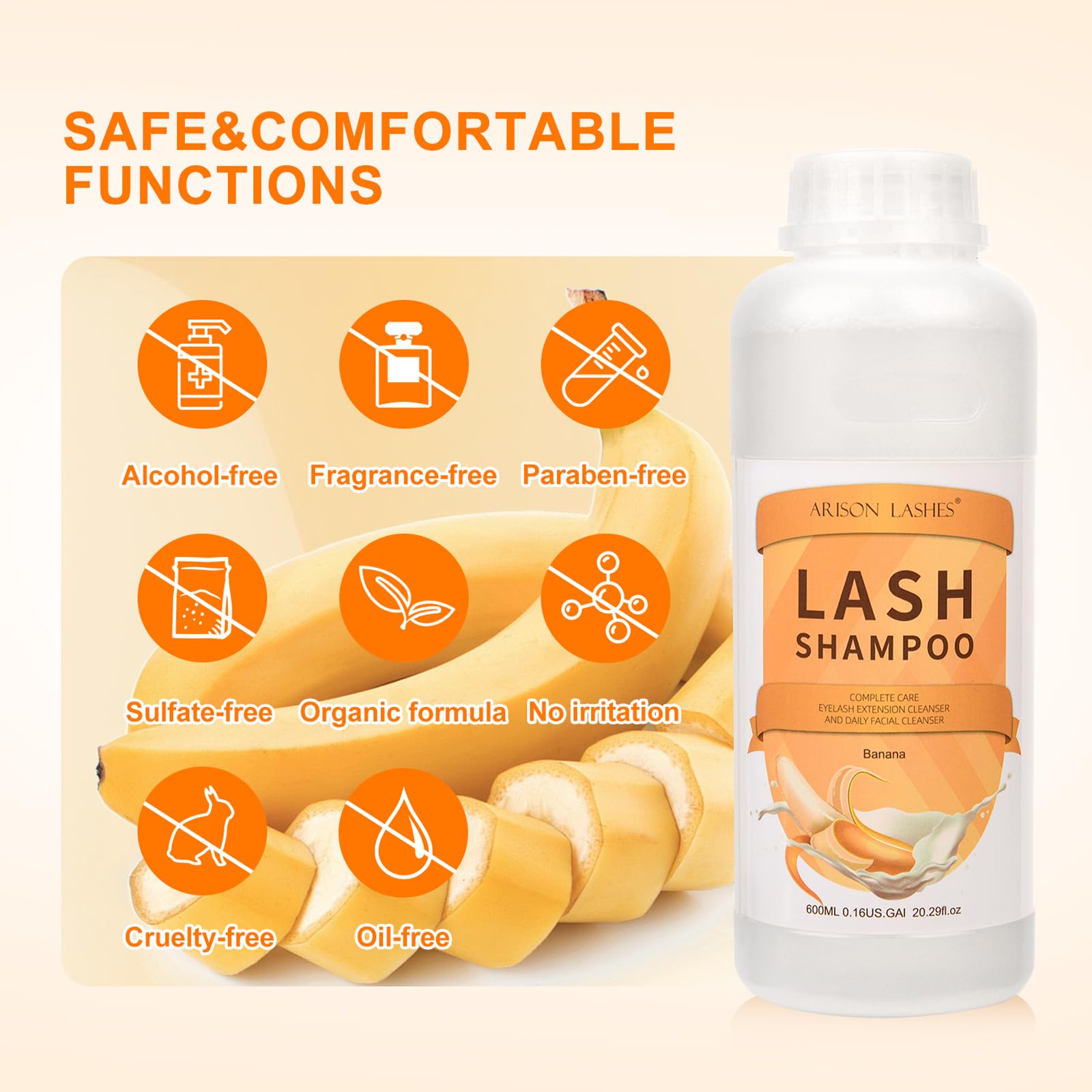 ARISON LASHES plant extracts rose aloe tea tree soothing cleansing options