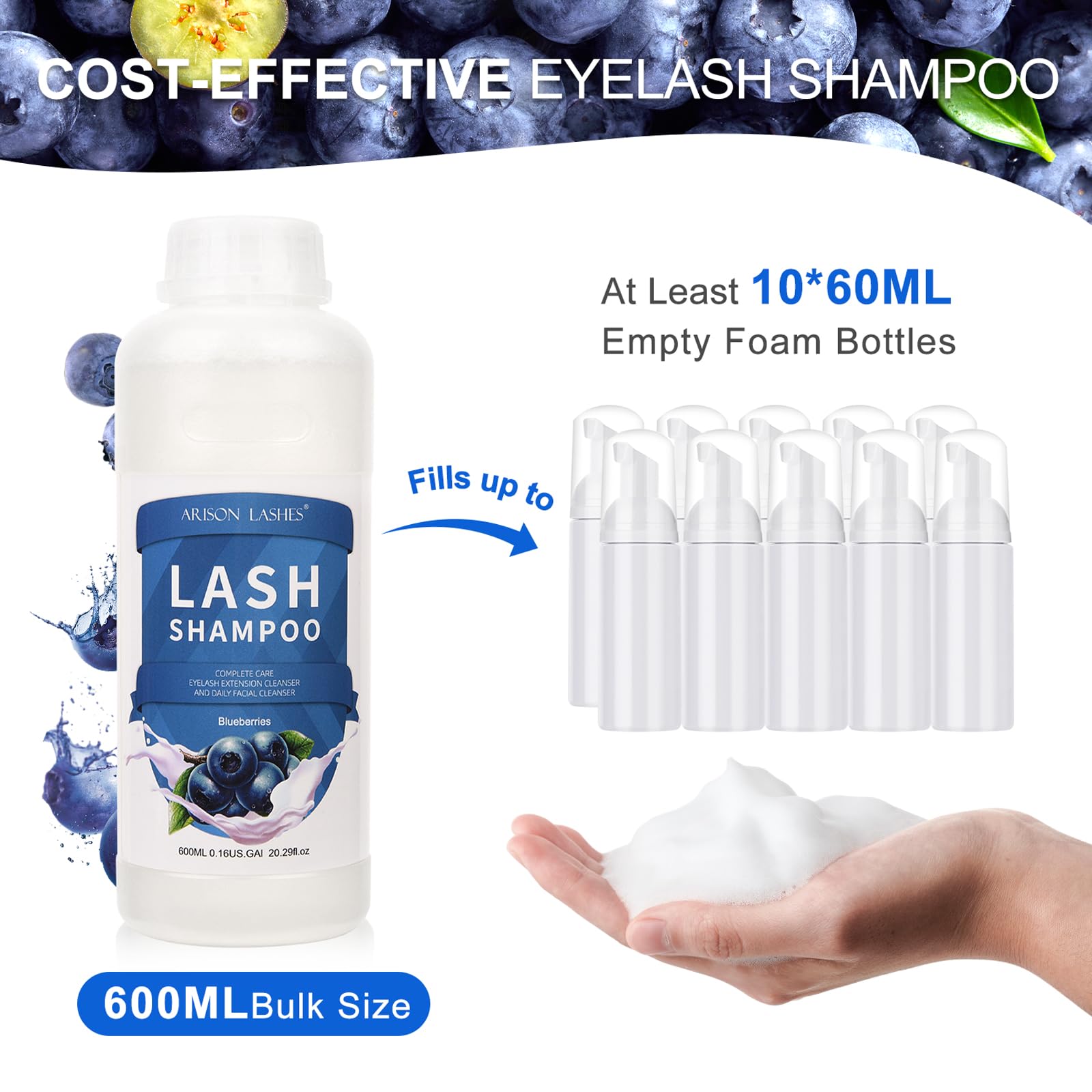 ARISON LASHES plant extracts label with rose aloe tea-tree for gentle care.
