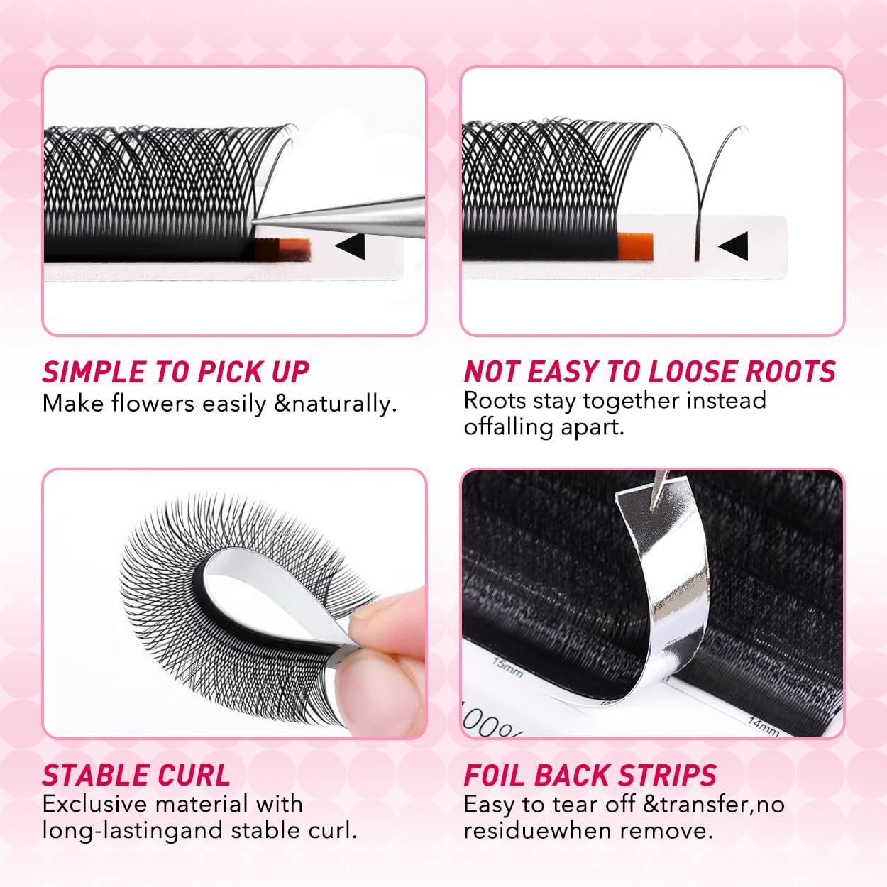 ARISON LASHES texture detail of matte black 0.07D strands for natural look