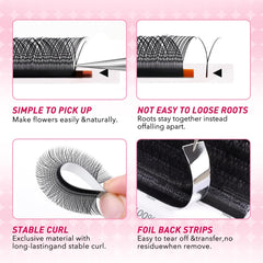 ARISON LASHES texture detail of matte black 0.07D strands for natural look
