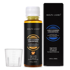 ARISON LASHES turmeric shampoo concentrate bottle shown for lash extension cleansing