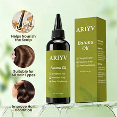 Ariyv Batana Oil bottle beside bathroom vanity for daily routine use.