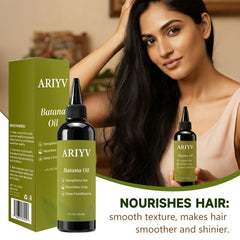 Ariyv Batana Oil on healthy hair with natural shine.