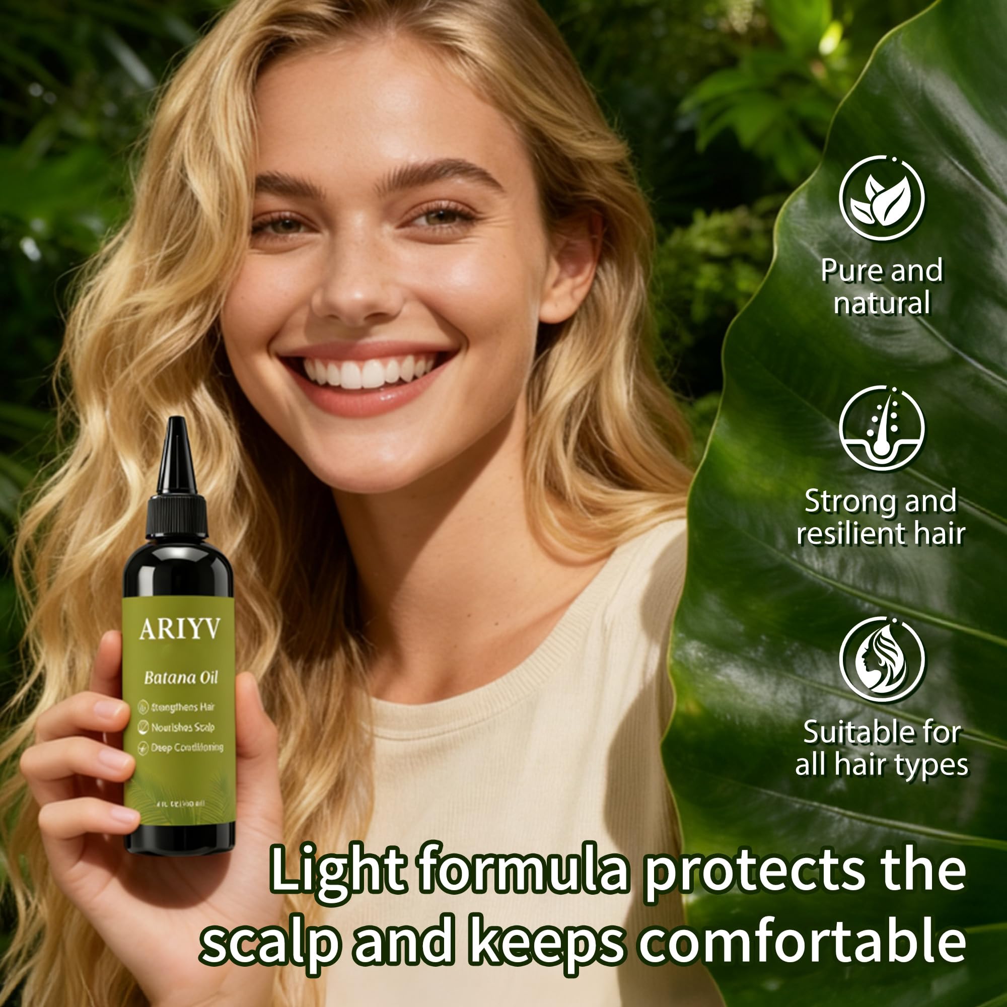 Ariyv Batana Oil packaging display on a shelf.