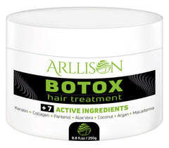 Arllison Botox Hair Treatment packaging highlights premium formula for frizz control.