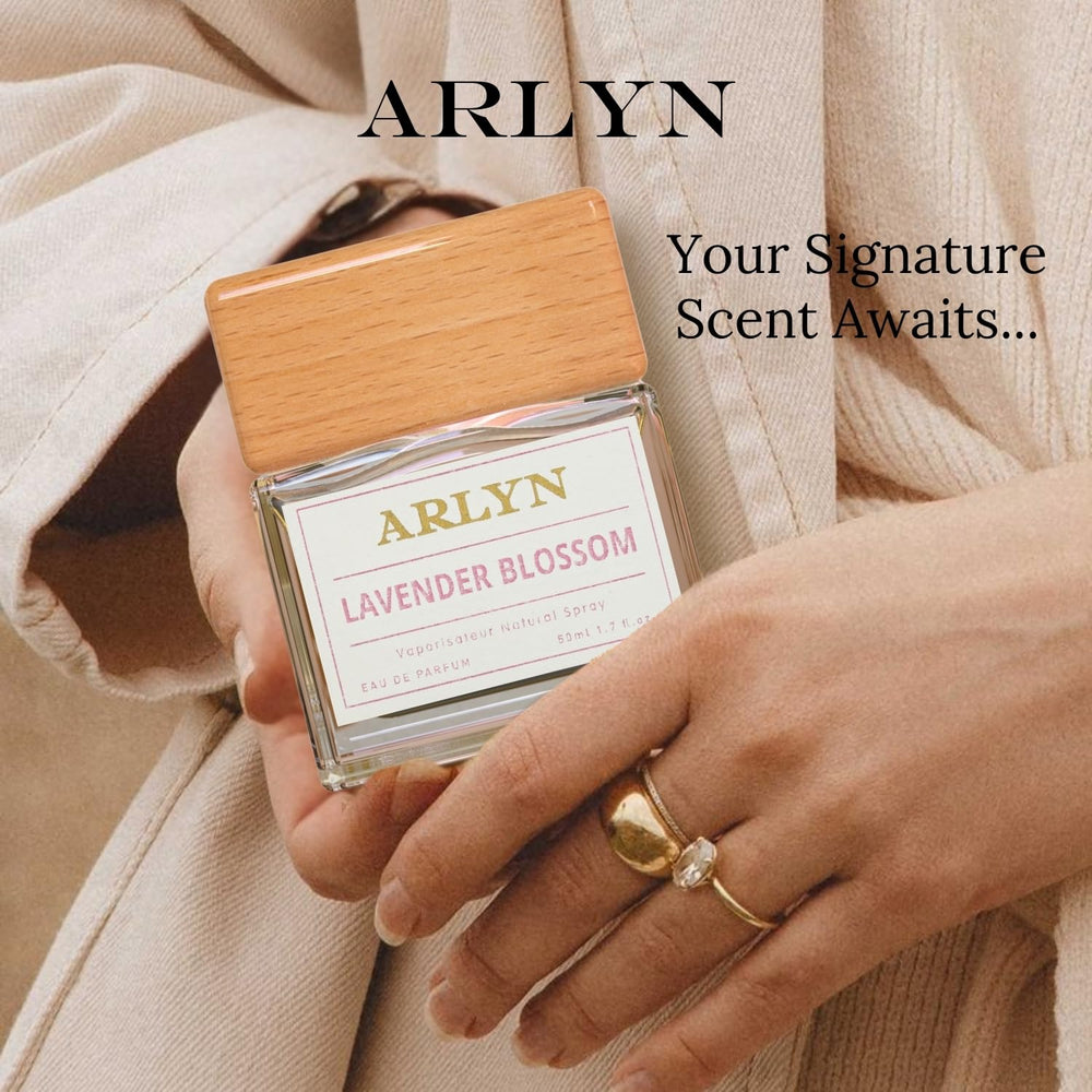 ARLYN base notes Leather, Patchouli, and Vanilla add warmth.