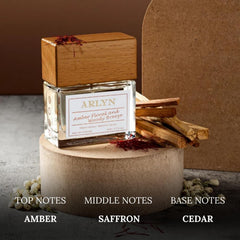 ARLYN saffron-jasmine note emphasis evokes a sparkling opening.