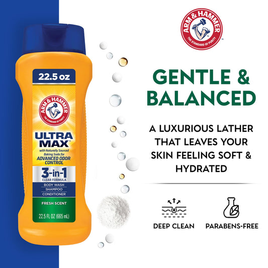 Arm & Hammer Essentials Cool Water 3-in-1 in shower forms a smooth lather.