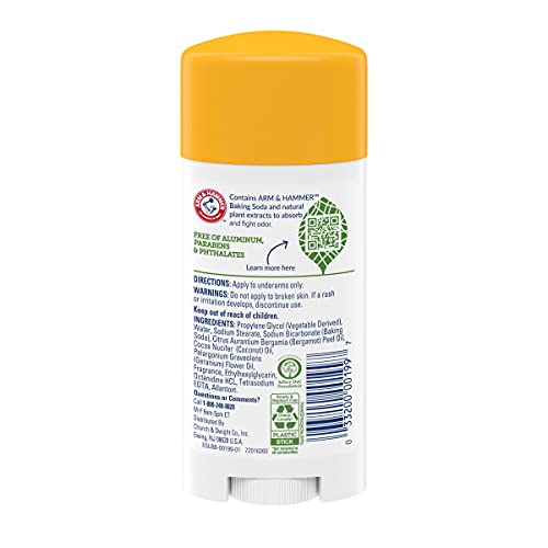 Bottle-front view of Arm and Hammer Essentials deodorant showing aluminum-free formula.