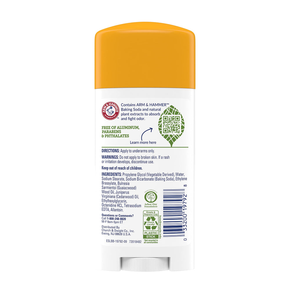 Arm & Hammer Essentials unscented deodorant stick closeup showing texture