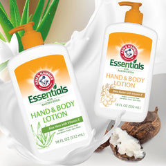Arm and Hammer Essentials Vitamin E rich lotion texture supports soft, nourished skin.