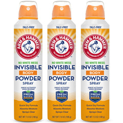 Arm & Hammer Invisible Body Powder Spray shown for a clear, mess-free application