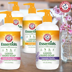 Arm & Hammer Lavender Vanilla hand soap pump in action for quick cleaning.