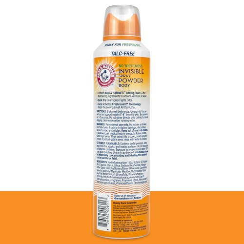 Arm & Hammer talc-free formula spray reduces residue while refreshing skin