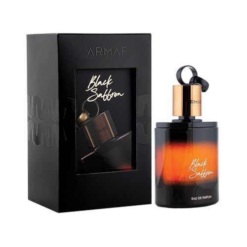 Armaf Black Saffron bottle side angle showcases premium craftsmanship and versatility.