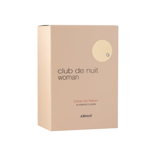 Close-up of Armaf Club De Nuit 2.37 Extrait cap and glass for long-lasting allure.