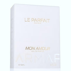 Armaf Le Parfait Mon Amour display on dresser, keeps fragrance ready for daily rituals.