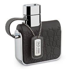 Armaf Tag Him bottle front view highlighting compact design for daily use