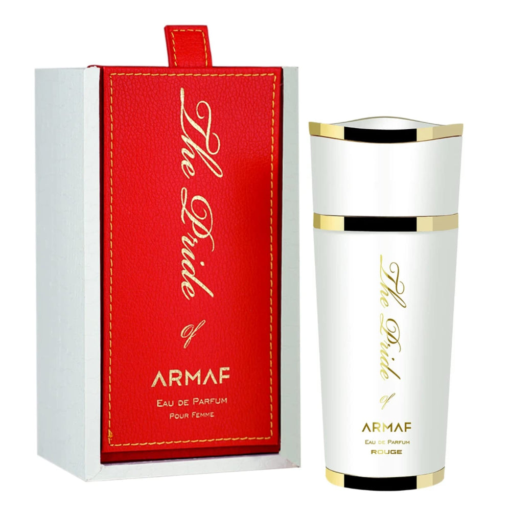 Armaf The Pride Rouge packaging close-up, gift-ready presentation.