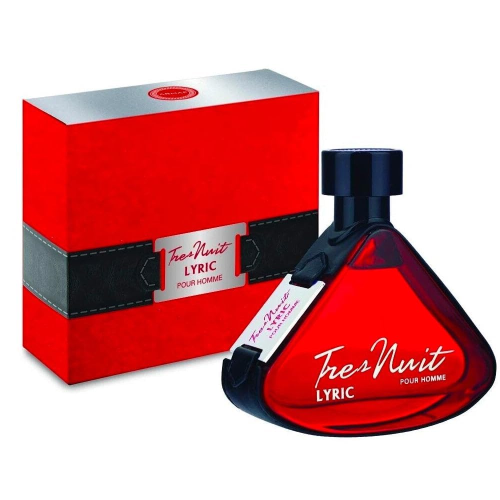 Armaf Tres Nuit Lyric bottle, sleek display for daytime fragrance use