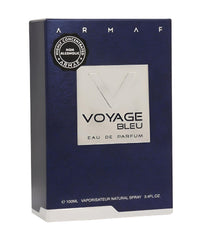 Armaf Voyage Bleu cap close-up reveals precise detailing.